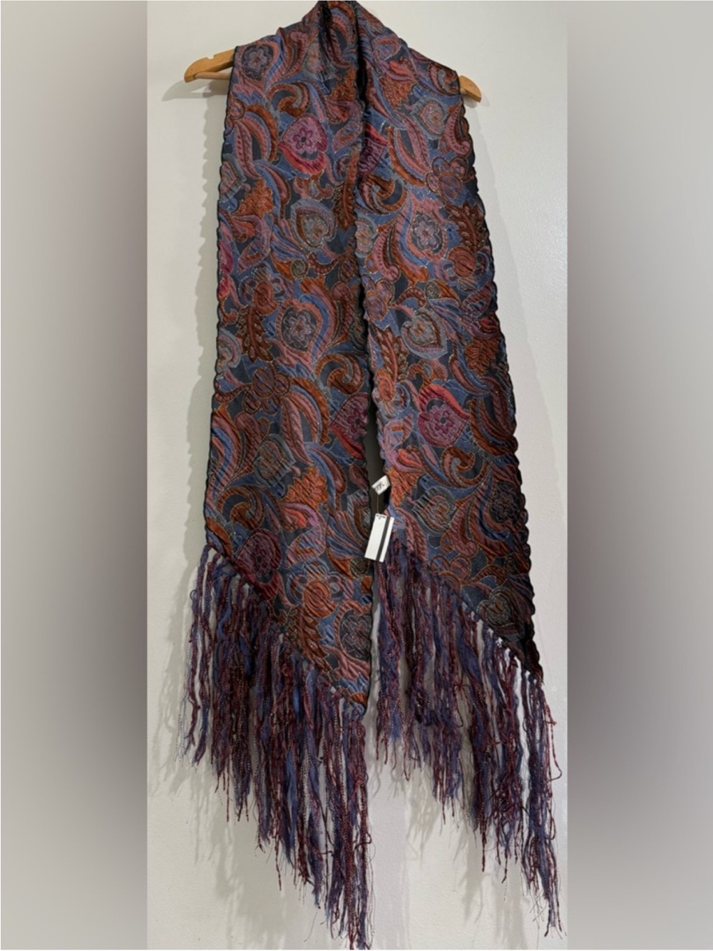 Falterini Paisley Fringe Scarf in Multicolor